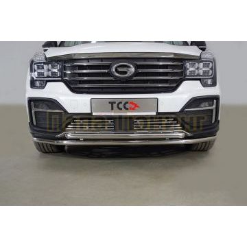 Защита передняя нижняя (двойная) 42,4/42,4 мм ТСС для Gac GS8 2.0T 4WD  2019-2023