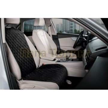 Накидка из алькантары на переднее сиденье автомобиля AutoFlex 1 шт. Цвет черный.