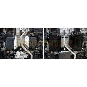 Защита топливного бака + комплект крепежа АвтоБРОНЯ Сталь для Haval Dargo  V-2.0; полный привод; 2 Части 2022-