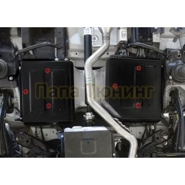 Защита топливного бака + комплект крепежа АвтоБРОНЯ Сталь для Haval Dargo  V-2.0; полный привод; 2 Части 2022-