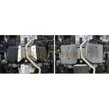 Защита топливного бака + комплект крепежа RIVAL Алюминий для Haval Dargo V-2.0; полный привод; 2 Части 2022-