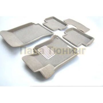 Коврики текстильные 3D Euromat бежевые Original Lux для Mercedes-Benz C-Class W204 2007-2015