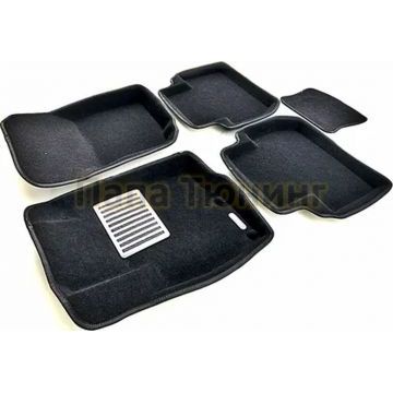 Коврики текстильные 3D Euromat чёрные Original Lux для Mitsubishi Outlander/Citroen C-Crosser/Peugeot 4007 2006-