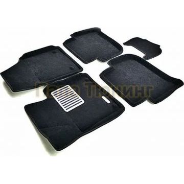 Коврики текстильные 3D Euromat чёрные Original Lux для Volkswagen Touran 2003-2015