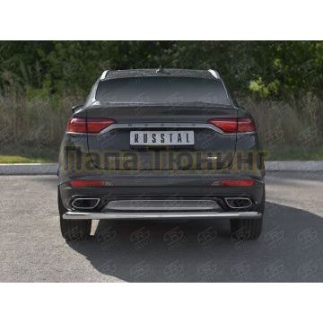 Защита заднего бампера d57 секции РусСталь для Geely Tugella 2020-
