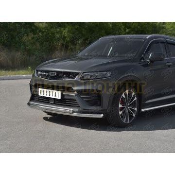 Защита переднего бампера d57 секции-d42 дуга РусСталь для Geely Tugella 2020-