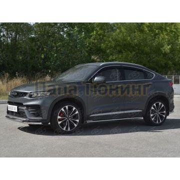 Защита переднего бампера d42 секции-d42 дуга РусСталь для Geely Tugella 2020-