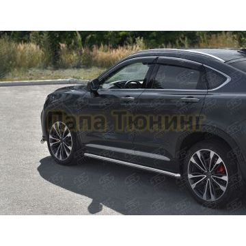 Пороги труба d57 (вариант 1) РусСталь для Geely Tugella 2020-