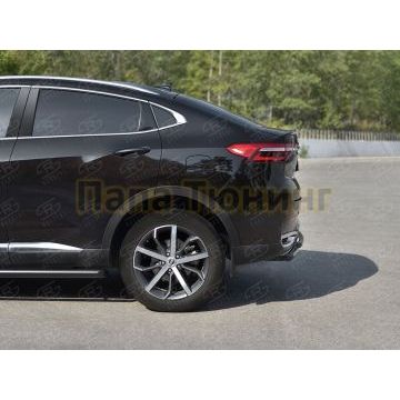 Защита заднего бампера d57 дуга-d42 дуга black для Haval F7X 1.5 4WD 2019-2022