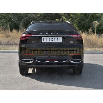 Защита заднего бампера d57 дуга black для Haval F7X 1.5 4WD 2019-2022