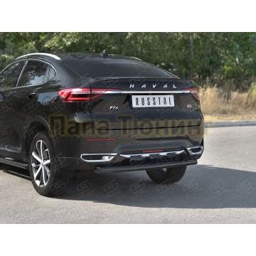 Защита заднего бампера d57 дуга black для Haval F7X 1.5 4WD 2019-2022