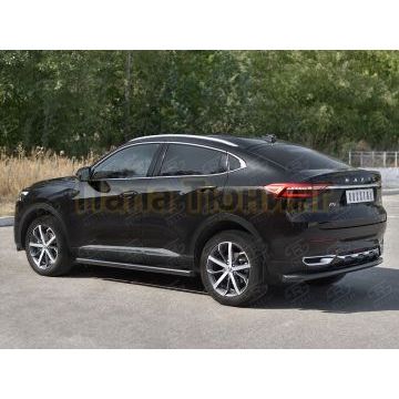 Защита заднего бампера d57 секции black для Haval F7X 1.5 4WD 2019-2022
