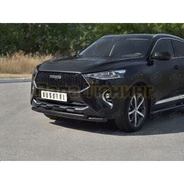 Защита переднего бампера d57 секции-d42 дуга black для Haval F7X 1.5 4WD 2019-2022