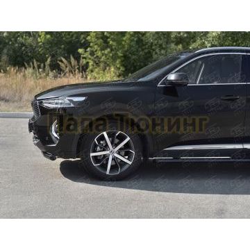 Защита переднего бампера d57 секции black для Haval F7X 1.5 4WD 2019-2022