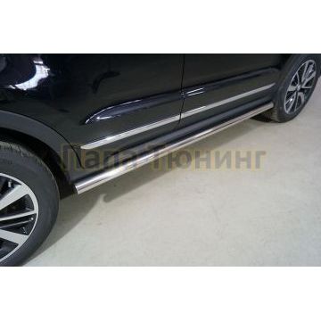 Пороги труба 60,3 мм ТСС для Changan CS55 2WD 1.5T 2022-