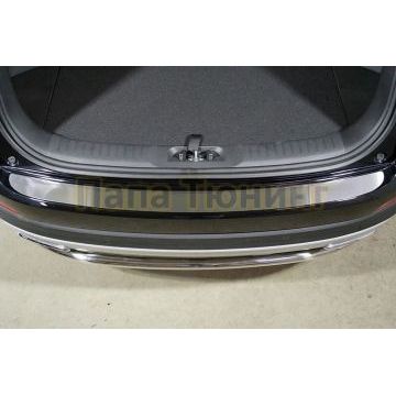 Накладка на задний бампер (лист шлифованный) ТСС для Changan CS55 2WD 1.5T 2022-