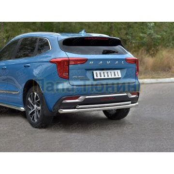 Защита заднего бампера d57 секции-d42 дуга РусСталь для Haval Jolion 1.5 2WD 2021-