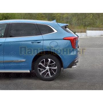 Защита заднего бампера d57 секции-d42 дуга РусСталь для Haval Jolion 1.5 2WD 2021-