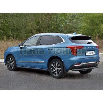 Защита заднего бампера d57 секции black РусСталь для Haval Jolion 1.5 2WD 2021-