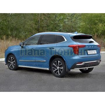 Защита заднего бампера d42 секции РусСталь для Haval Jolion 1.5 2WD 2021-
