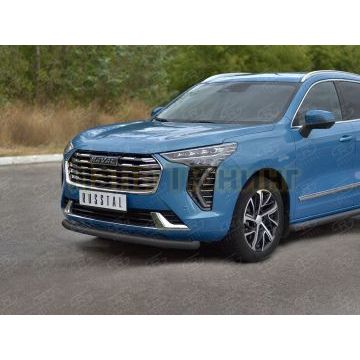 Защита переднего бампера d57 секции black (кроме COMFORT) РусСталь для Haval Jolion 1.5 2WD 2021-