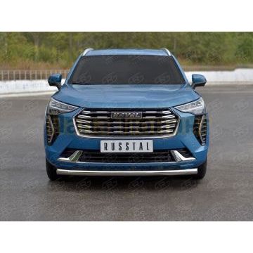 Защита переднего бампера d57 секции (кроме COMFORT) РусСталь для Haval Jolion 1.5 2WD 2021-