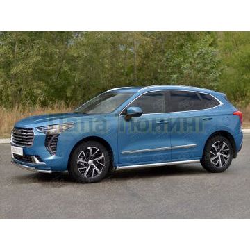 Защита переднего бампера d42 секции-d42 дуга (кроме COMFORT) РусСталь для Haval Jolion 1.5 2WD 2021-