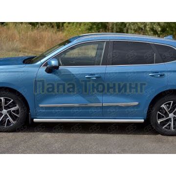 Пороги труба d57 (вариант 2) РусСталь для Haval Jolion 1.5 2WD 2021-