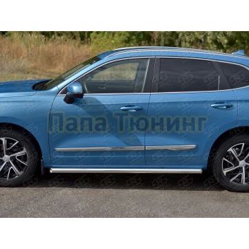 Пороги труба d57 (вариант 1) РусСталь для Haval Jolion 1.5 2WD 2021-