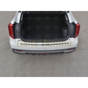 Накладка на задний бампер РусСталь (нерж., шлиф.,надпись) для Haval Jolion 1.5 2WD 2021-
