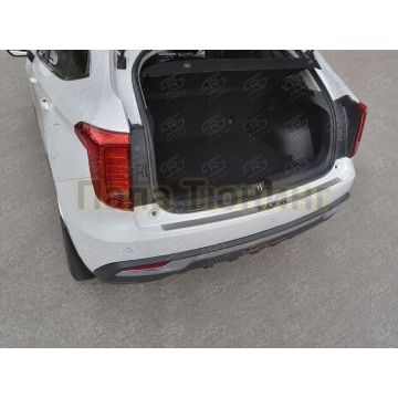 Накладка на задний бампер РусСталь (нерж., шлиф.,надпись) для Haval Jolion 1.5 2WD 2021-