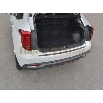 Накладка на задний бампер РусСталь (нерж., зеркало) для Haval Jolion 1.5 2WD 2021-