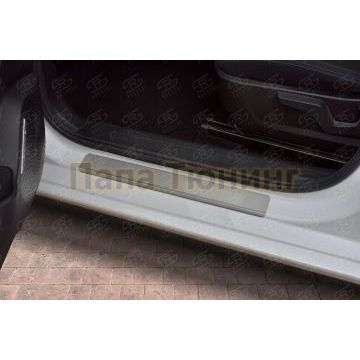 Накладки на пороги RUSSTAL (нерж., шлиф) для Haval Jolion 1.5 2WD 2021-