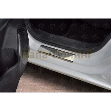 Накладки на пороги RUSSTAL (нерж., зеркало) для Haval Jolion 1.5 2WD 2021-
