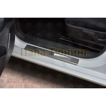 Накладки на пороги RUSSTAL (нерж., зеркало) для Haval Jolion 1.5 2WD 2021-