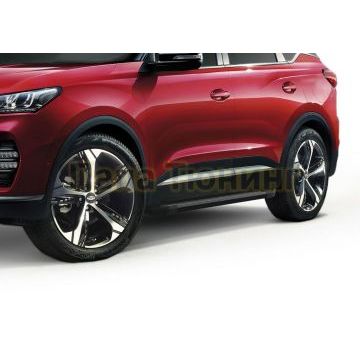 Пороги алюминиевые Rival Black New для Chery Tiggo 7/7 Pro/8 2019-/Exeed LX 2022-/Chery Tiggo 8 Pro 2021-/Chery Tiggo 8 Pro Max 2022-/XCITE X-Cross 7 2024-