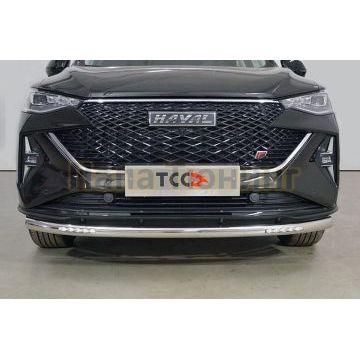 Защита передняя нижняя (с ДХО) 60,3 мм ТСС для Haval F7 4WD 2022- Защита передняя нижняя (с ДХО) 60,3 мм ТСС для Haval F7 4WD 2022-