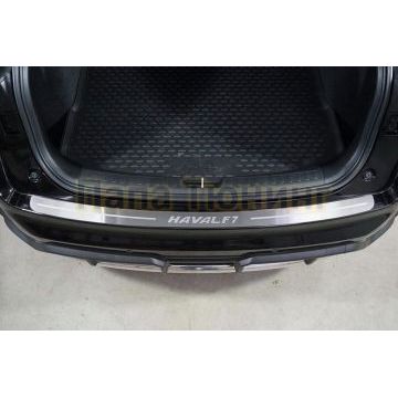 Накладка на задний бампер (лист шлифованный надпись Haval F7) ТСС для Haval F7 4WD 2022-