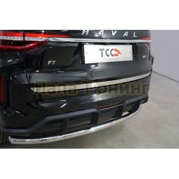 Накладка на заднюю дверь (лист шлифованный) ТСС для Haval F7 4WD 2022-
