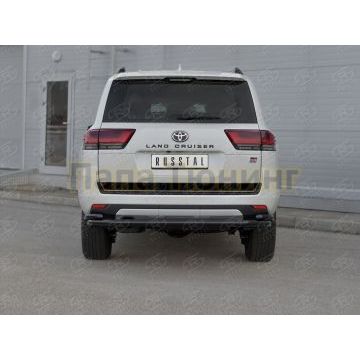 Защита заднего бампера d57секции-d42уголки black РусСталь для Toyota Land Cruiser 300 GR SPORT 2021-