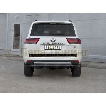 Защита заднего бампера d57 секции black РусСталь для Toyota Land Cruiser 300 GR SPORT 2021-