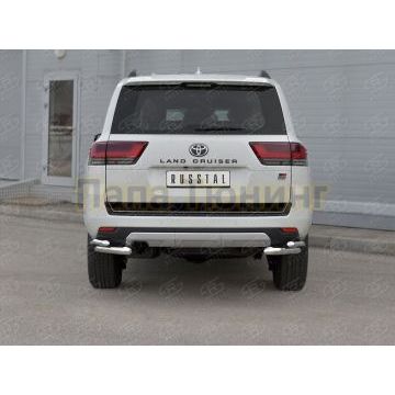 Защита заднего бампера уголки d57секции-d42секции РусСталь для Toyota Land Cruiser 300 GR SPORT 2021-