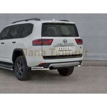 Защита заднего бампера уголки d57секции-d42секции РусСталь для Toyota Land Cruiser 300 GR SPORT 2021-