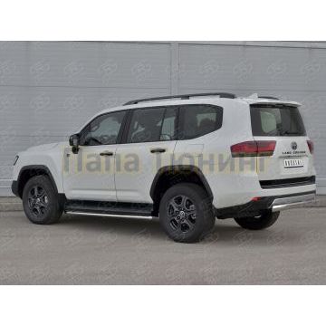Защита заднего бампера 75х42 дуга РусСталь для Toyota Land Cruiser 300 GR SPORT 2021-