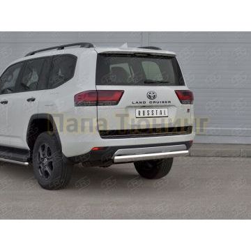 Защита заднего бампера 75х42 дуга РусСталь для Toyota Land Cruiser 300 GR SPORT 2021-