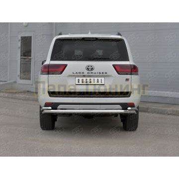 Защита заднего бампера d57 секции-d42 уголки РусСталь для Toyota Land Cruiser 300 GR SPORT 2021-