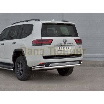 Защита заднего бампера d57 секции-d42 уголки РусСталь для Toyota Land Cruiser 300 GR SPORT 2021-