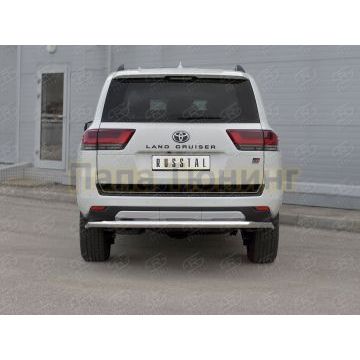 Защита заднего бампера d57 секции РусСталь для Toyota Land Cruiser 300 GR SPORT 2021-