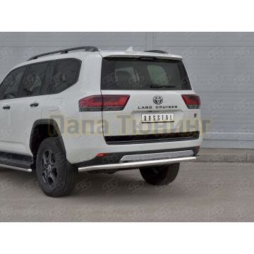 Защита заднего бампера d57 секции РусСталь для Toyota Land Cruiser 300 GR SPORT 2021-