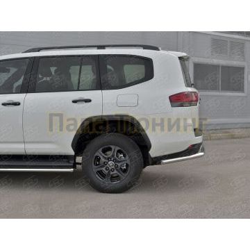 Защита заднего бампера d57 секции РусСталь для Toyota Land Cruiser 300 GR SPORT 2021-